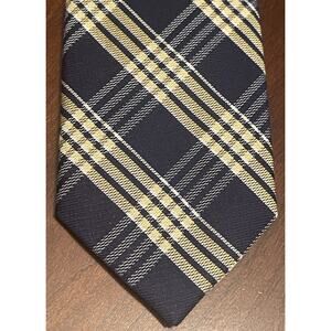 Black Lapel Yellow Blue Silk Cotton Blen Men’s Neck Tie Made In china